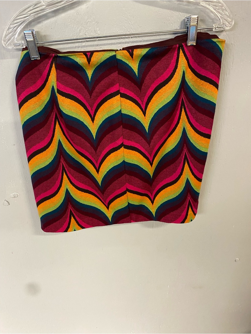 Trina Turk Rico Multicolor Chevron Wave Jacquard Knit Mini Skirt